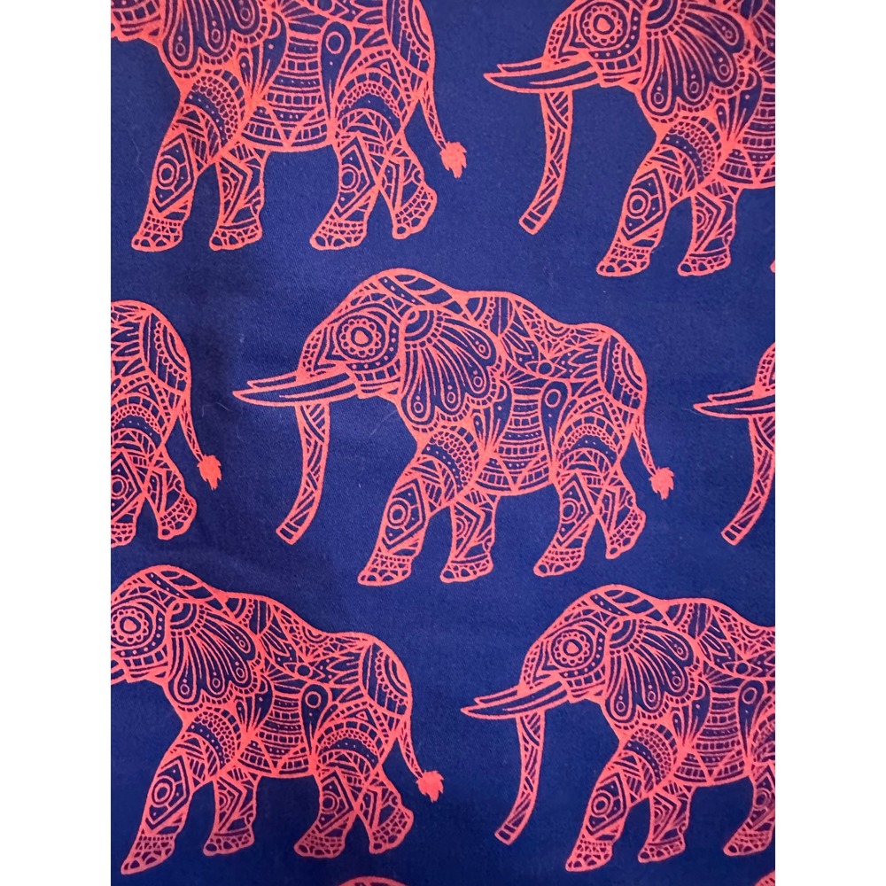 Hatley Navy Pink Elephant Print Cotton Pencil Skirt Size 12 Exposed Back Zip - Picture 3 of 8
